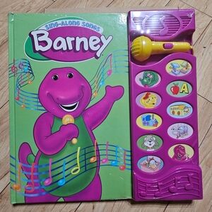 VTG Sing-Along Songs Barney Hardcover Book & Microphone 1999 NEW SEALED *READ